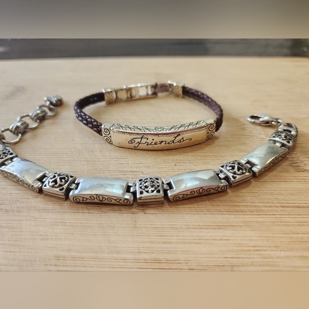 Brighton Silver Plated leather cord Bracelet Lot